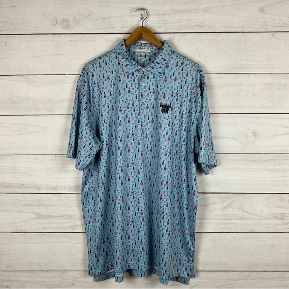 Peter Millar Bloody Mary Cocktail AOP Summer Comfort Golf Polo Shirt XL - Picture 1 of 6